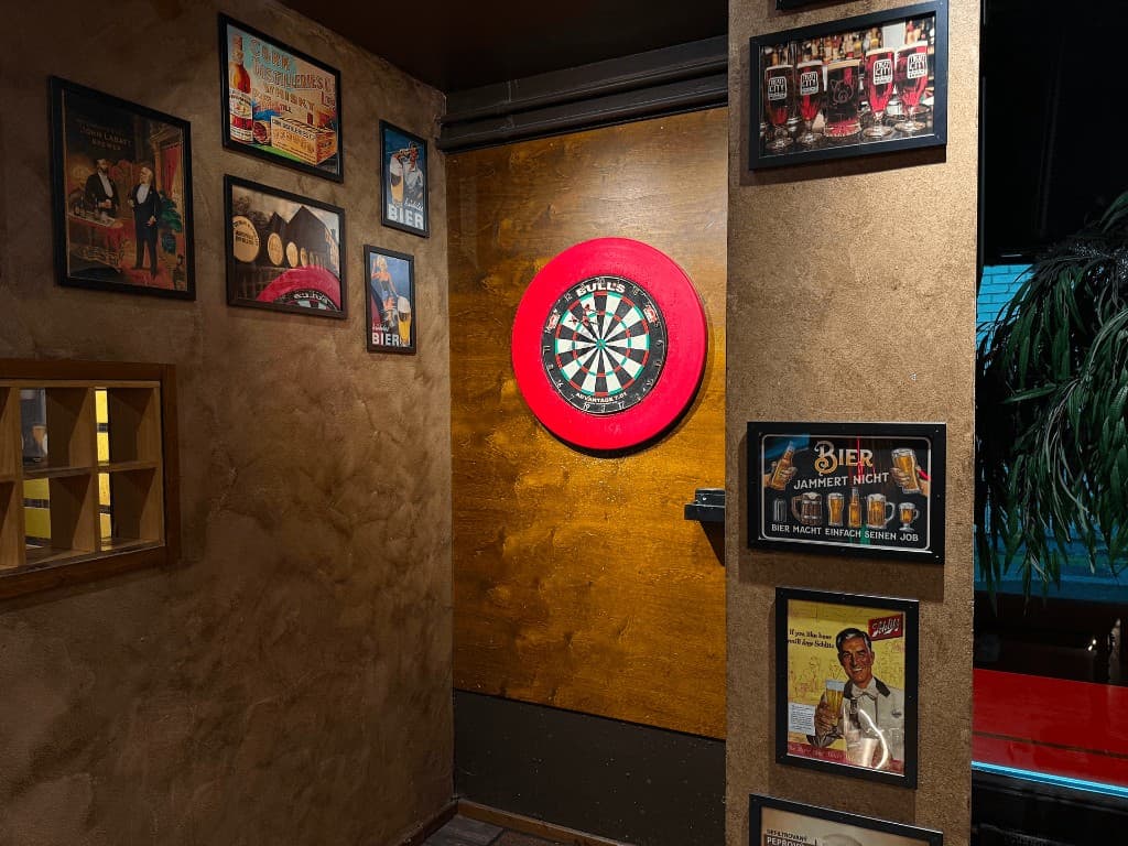 Dart board corner inside Omega